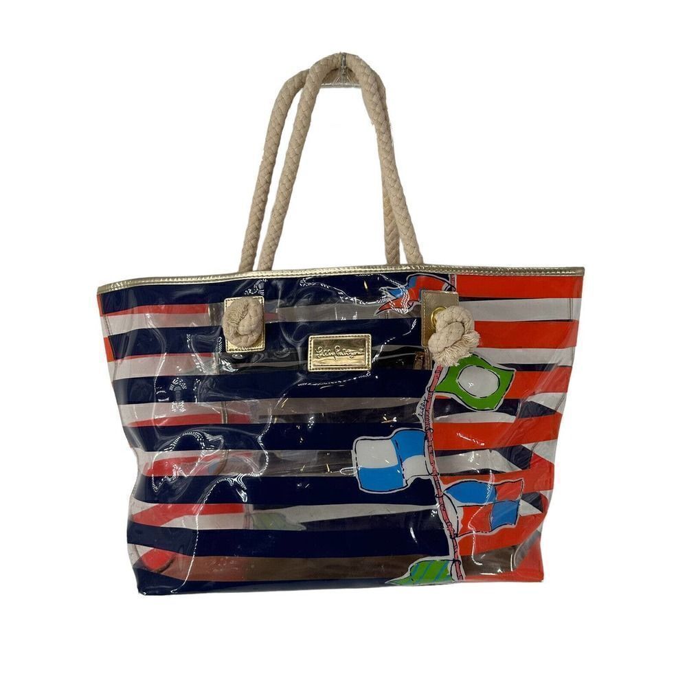 Lilly Pulitzer Shoreline Tote Raise The Sail Beach Bag Nautical Rare Preppy Cute